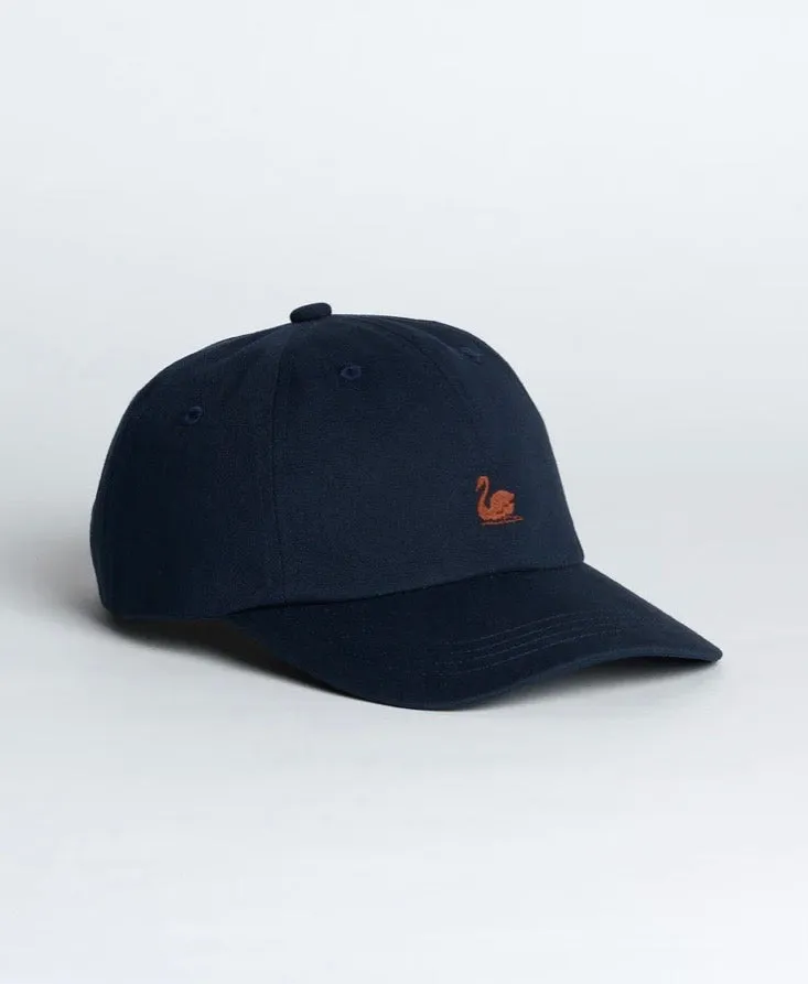 Swan Logo Cotton Twill Cap-Night Blue sold by Cave and Post
