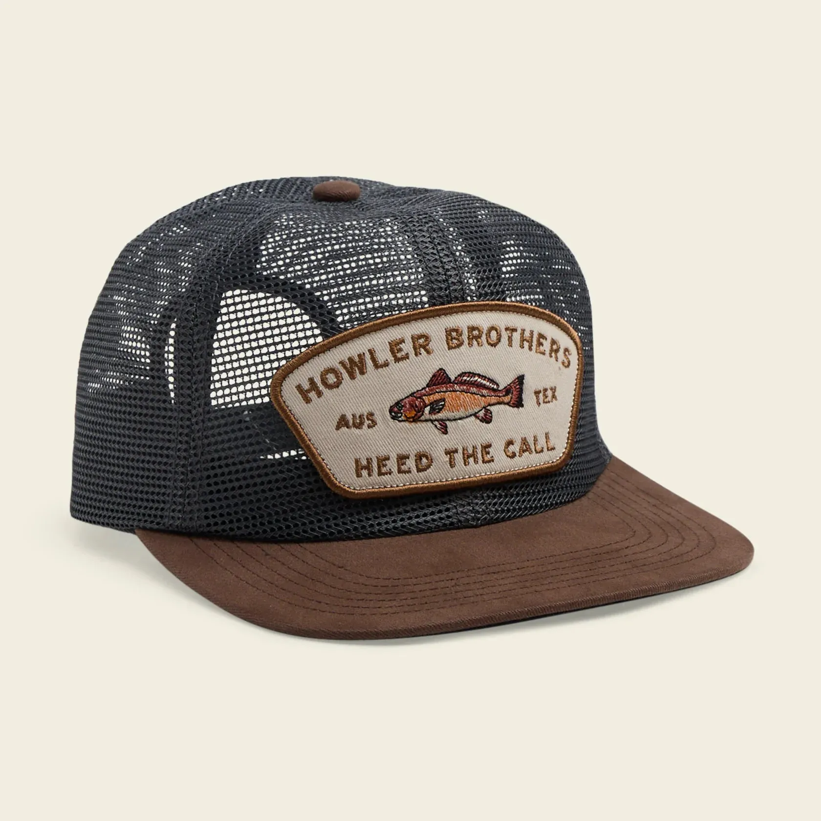 Redfish Feedstore Snapback - Brown/Grey sold by Cave and Post