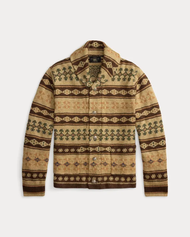 RRL Jacquard-Knit Linen-Blend Cardigan made by RRL