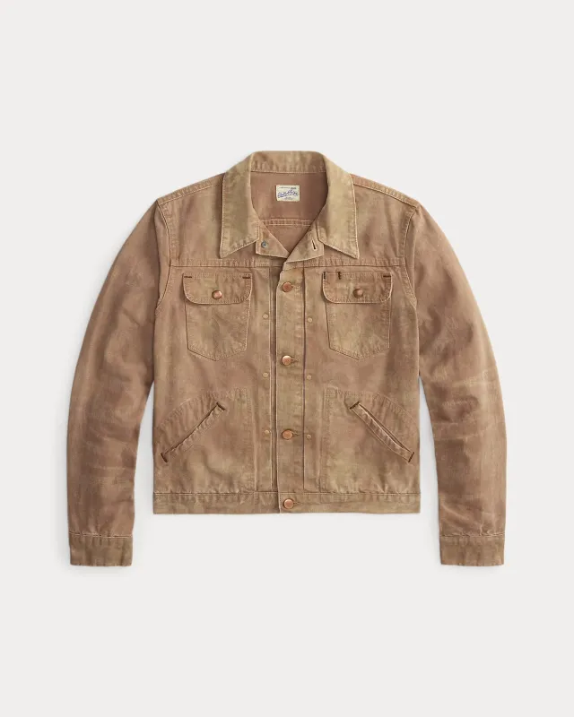 RRL Distressed Canvas Trucker Jacket made by RRL