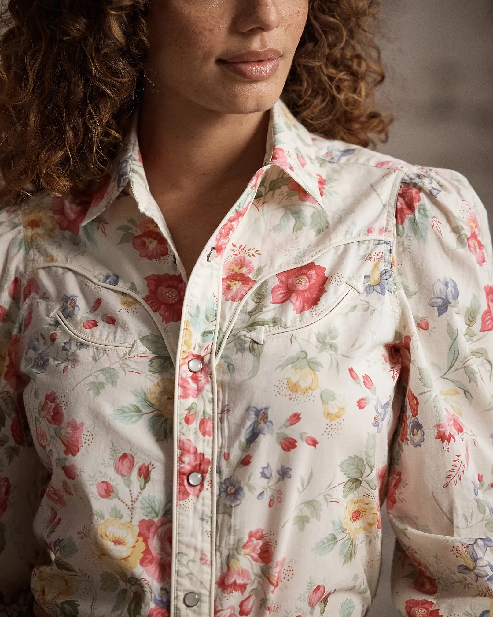 RRL Floral Cotton Voile Western Blouse sold by Cave and Post product image thumbnail 5