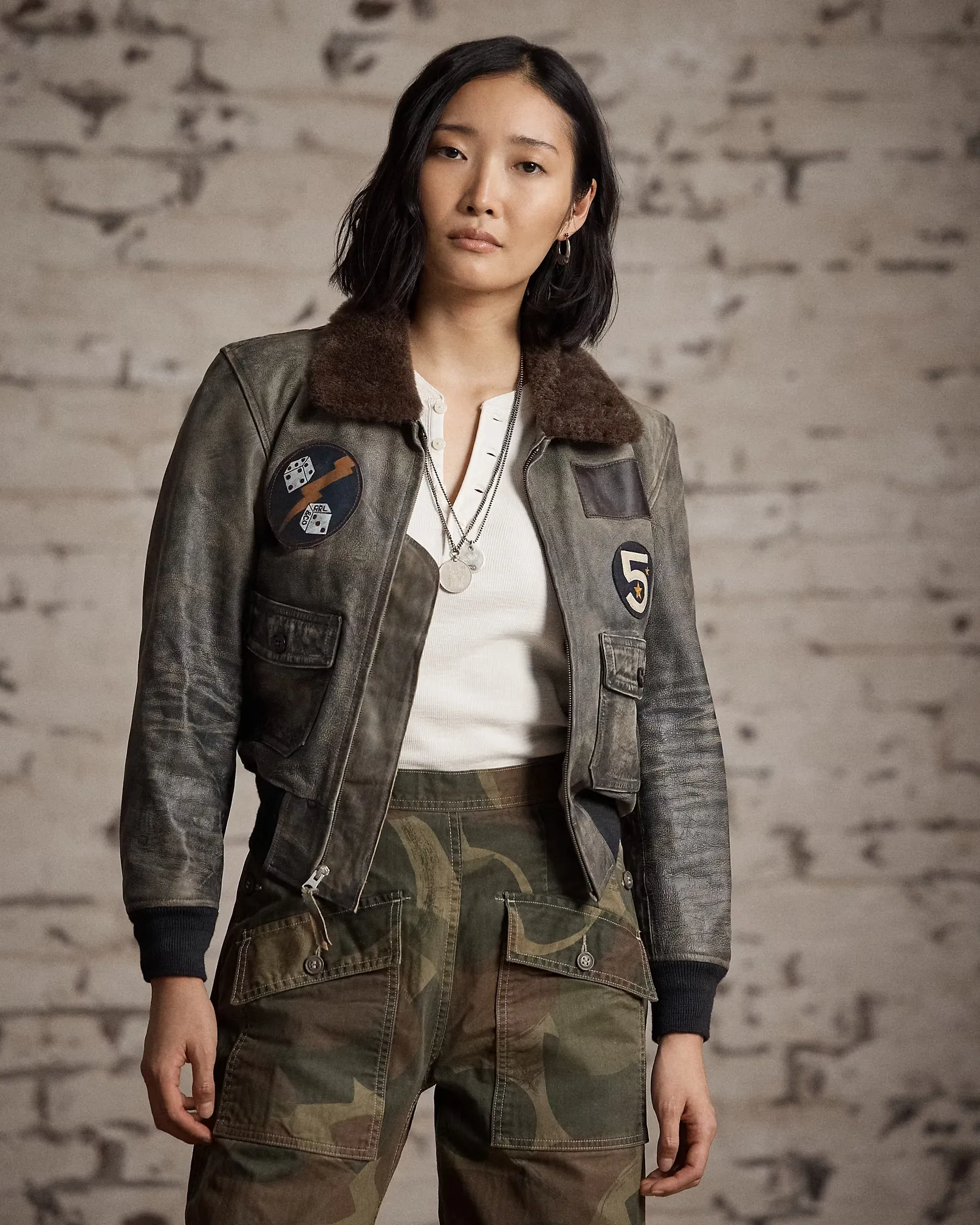 RRL Shearling-Collar Leather Flight Jacket sold by Cave and Post product image thumbnail 2