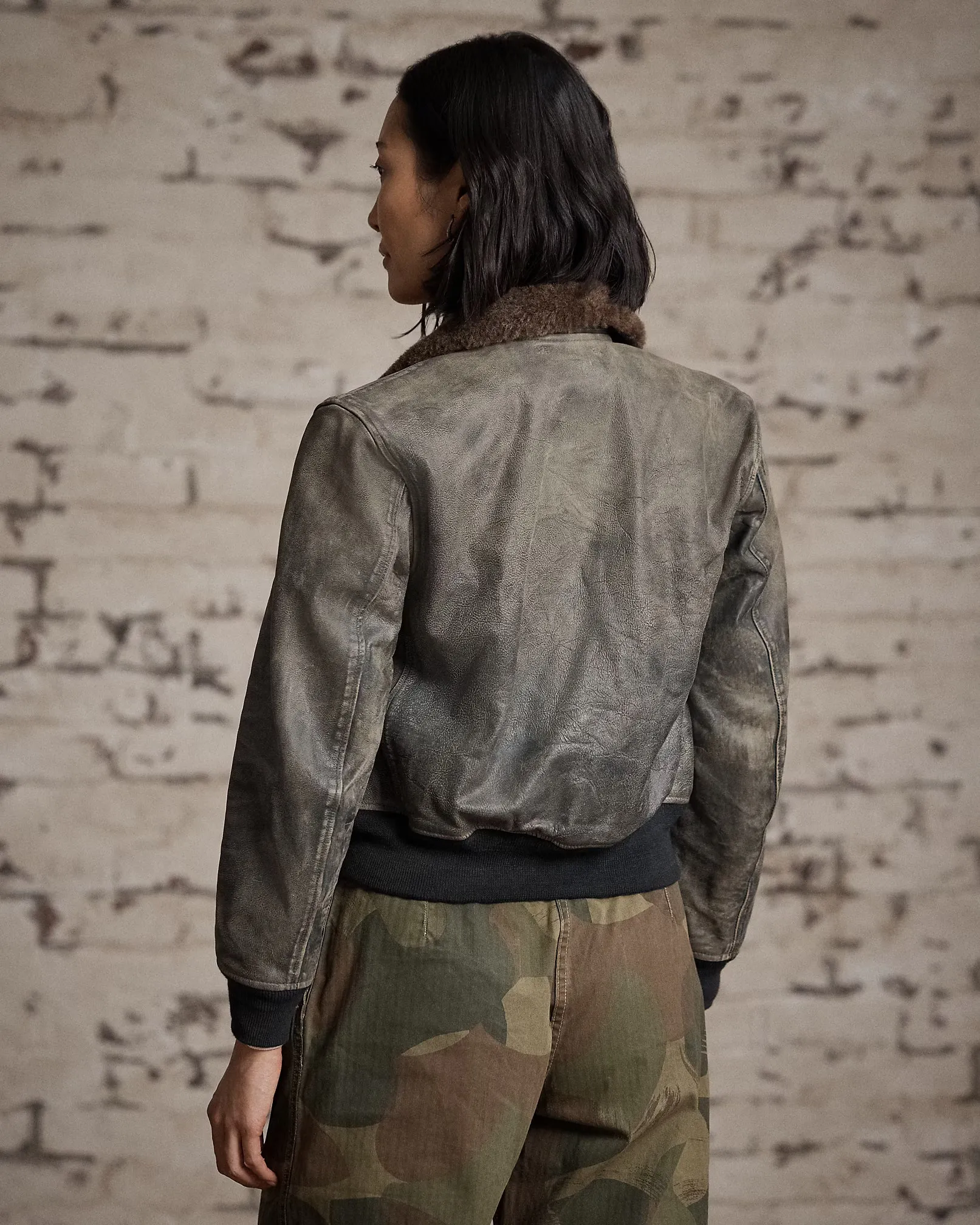 RRL Shearling-Collar Leather Flight Jacket sold by Cave and Post product image thumbnail 4