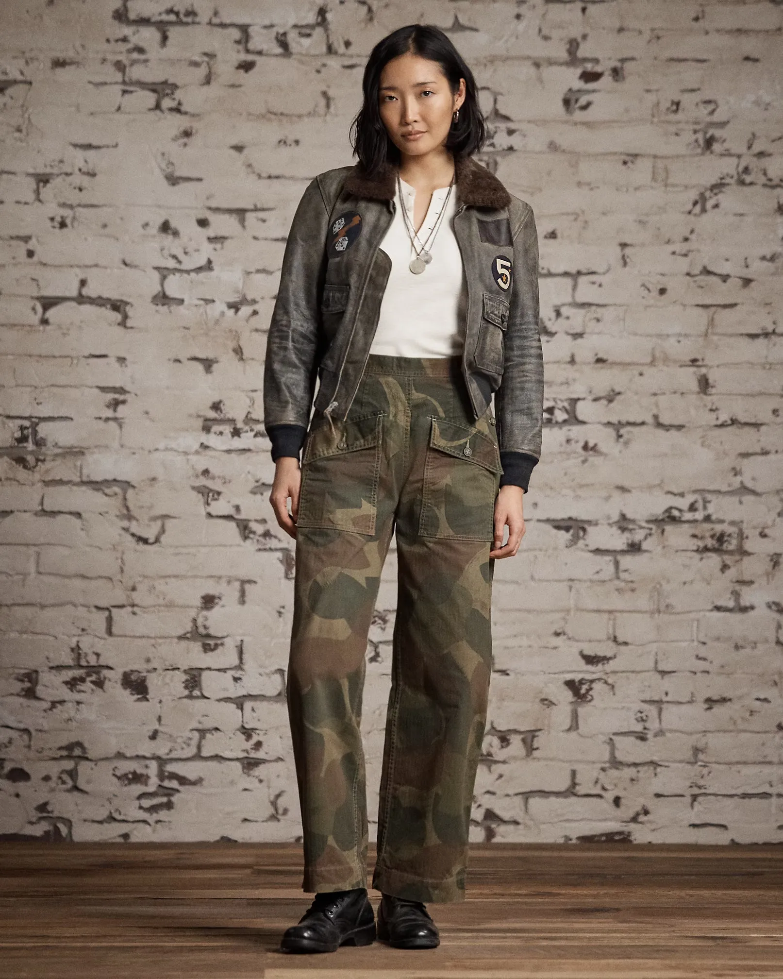 RRL Shearling-Collar Leather Flight Jacket sold by Cave and Post product image thumbnail 3