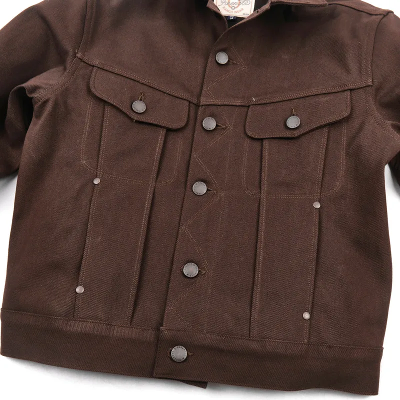 High Low 15 Ounce Dark Brown Denim Jacket sold by Cave and Post product image thumbnail 3