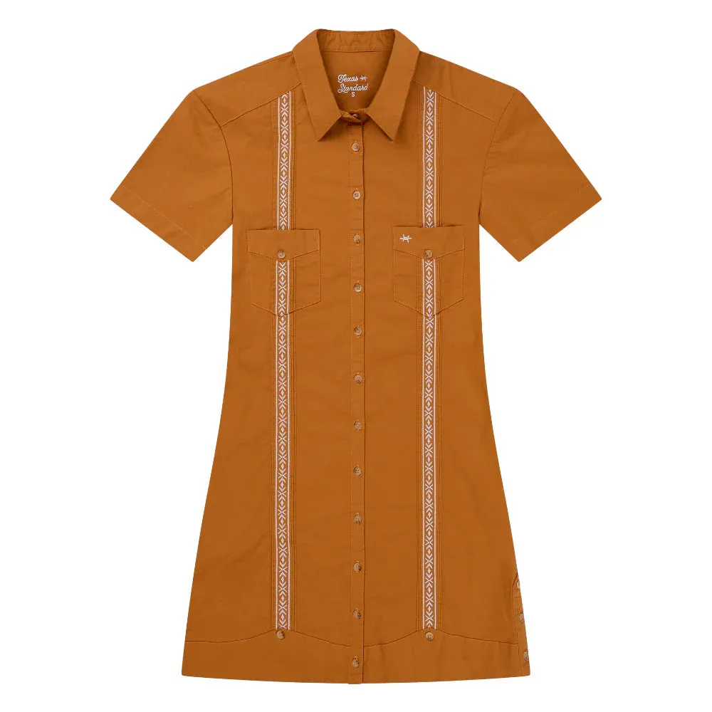 Tejas Guayabera Dress - Burnt Orange sold by Cave and Post product image thumbnail 3