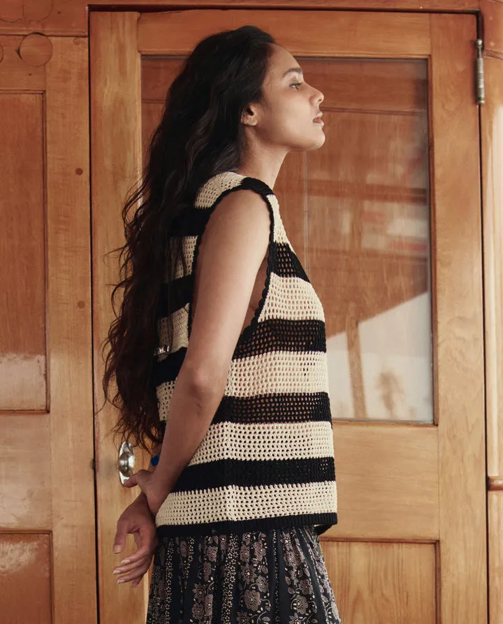 The Crochet Sweater Shell. Black And Cream. sold by Cave and Post product image thumbnail 3
