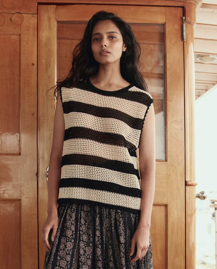 The Crochet Sweater Shell. Black And Cream. sold by Cave and Post product image thumbnail 2