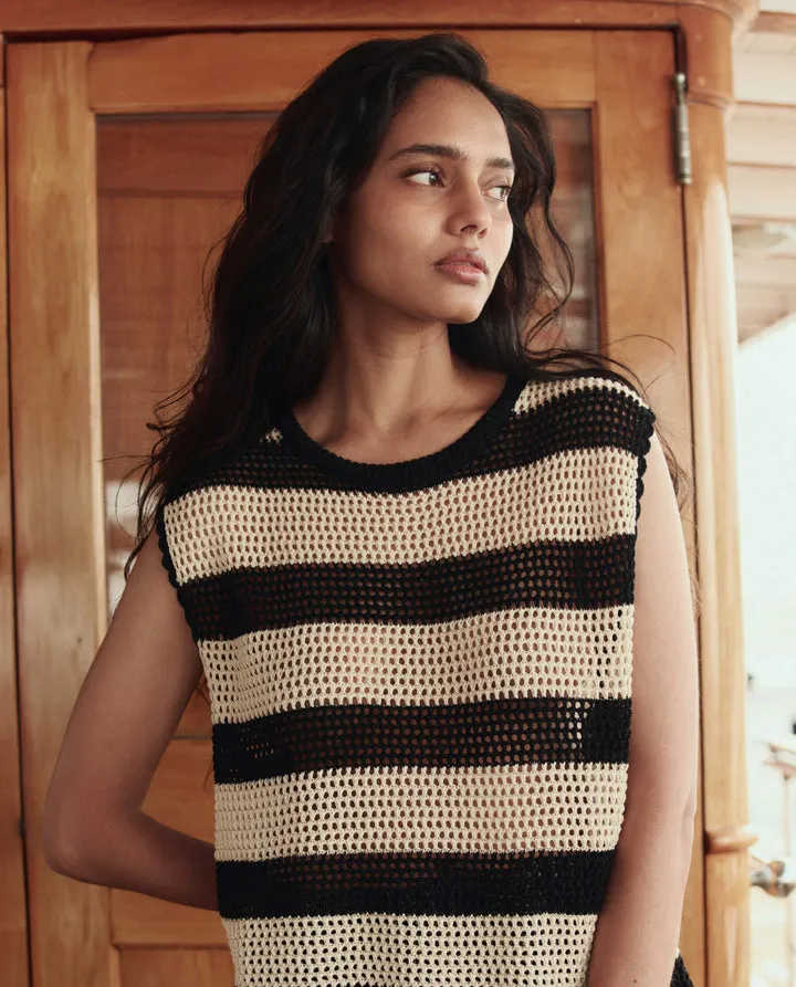 The Crochet Sweater Shell. Black And Cream. sold by Cave and Post