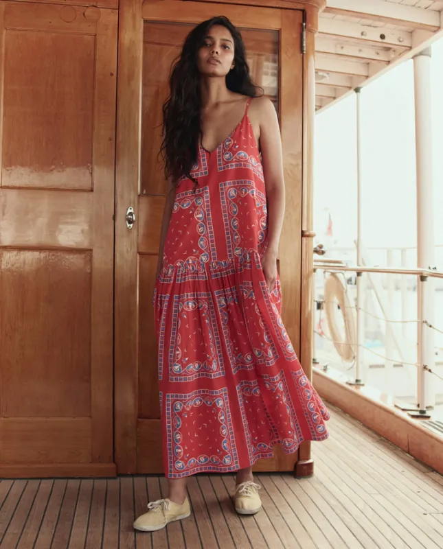 The Drop Waist Dress. Red Sailboat Bandana made by THE GREAT.