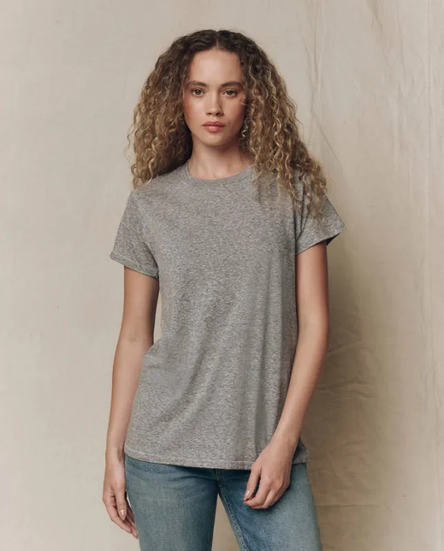 The Slim Tee. Heather Grey. made by THE GREAT.
