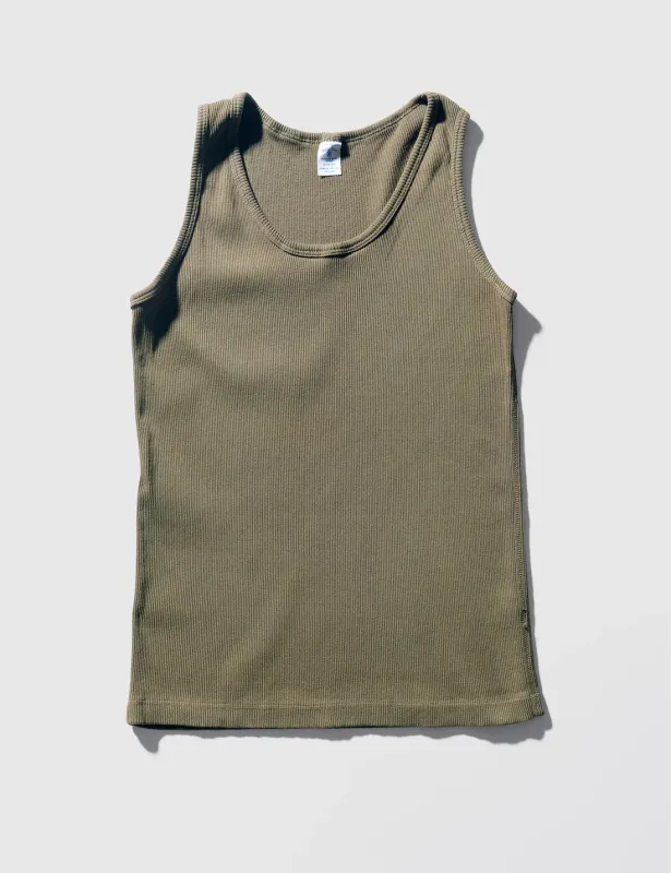 One-Pack Ribbed Tank Top | Olive made by Velva Sheen