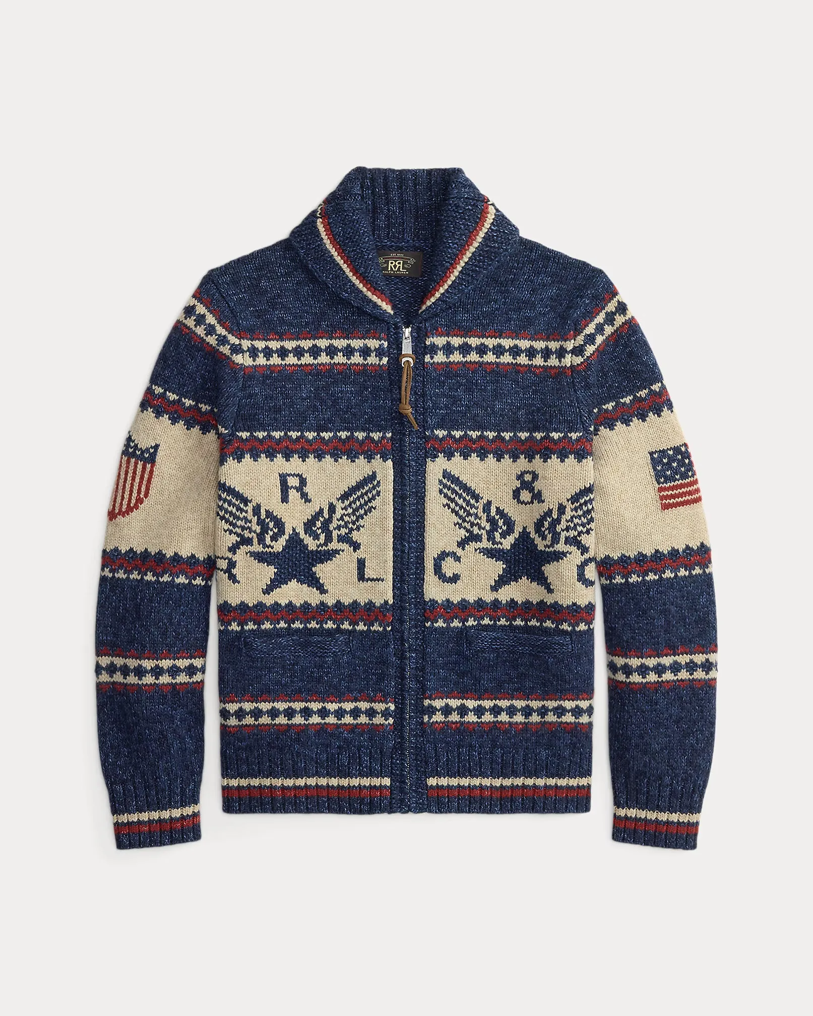 RRL Airplane-Graphic Full-Zip Cardigan sold by Cave and Post
