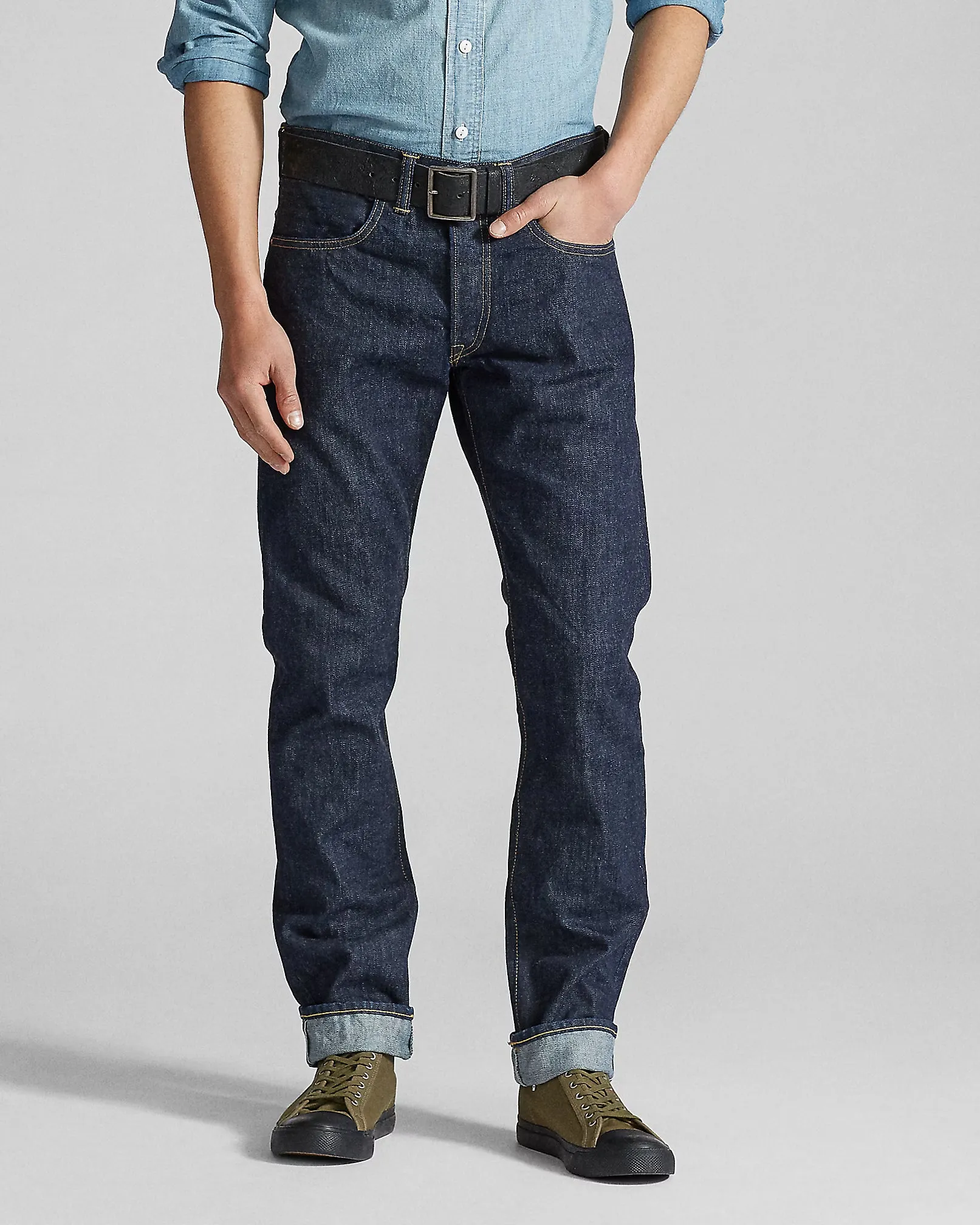 RRL Slim Fit Once-Washed Selvedge Jean sold by Cave and Post