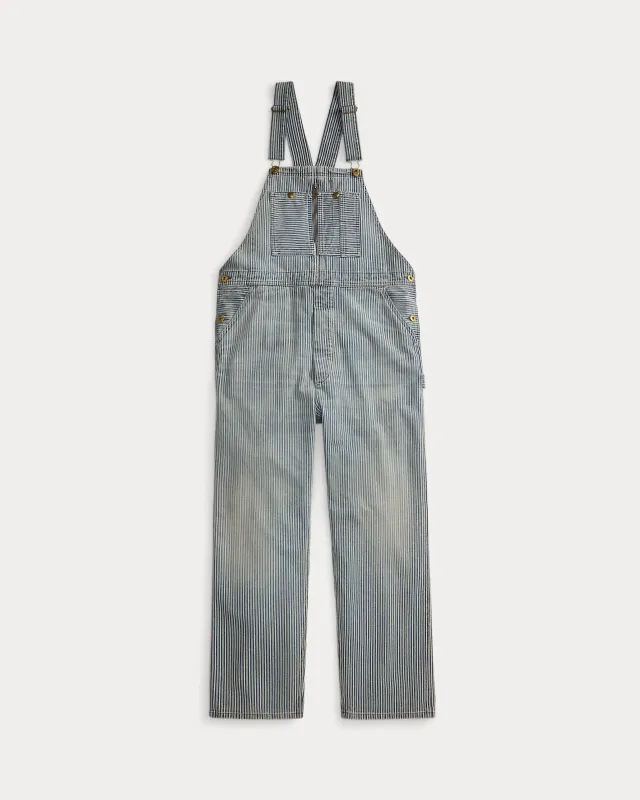 RRL Indigo Striped Twill Overall made by RRL