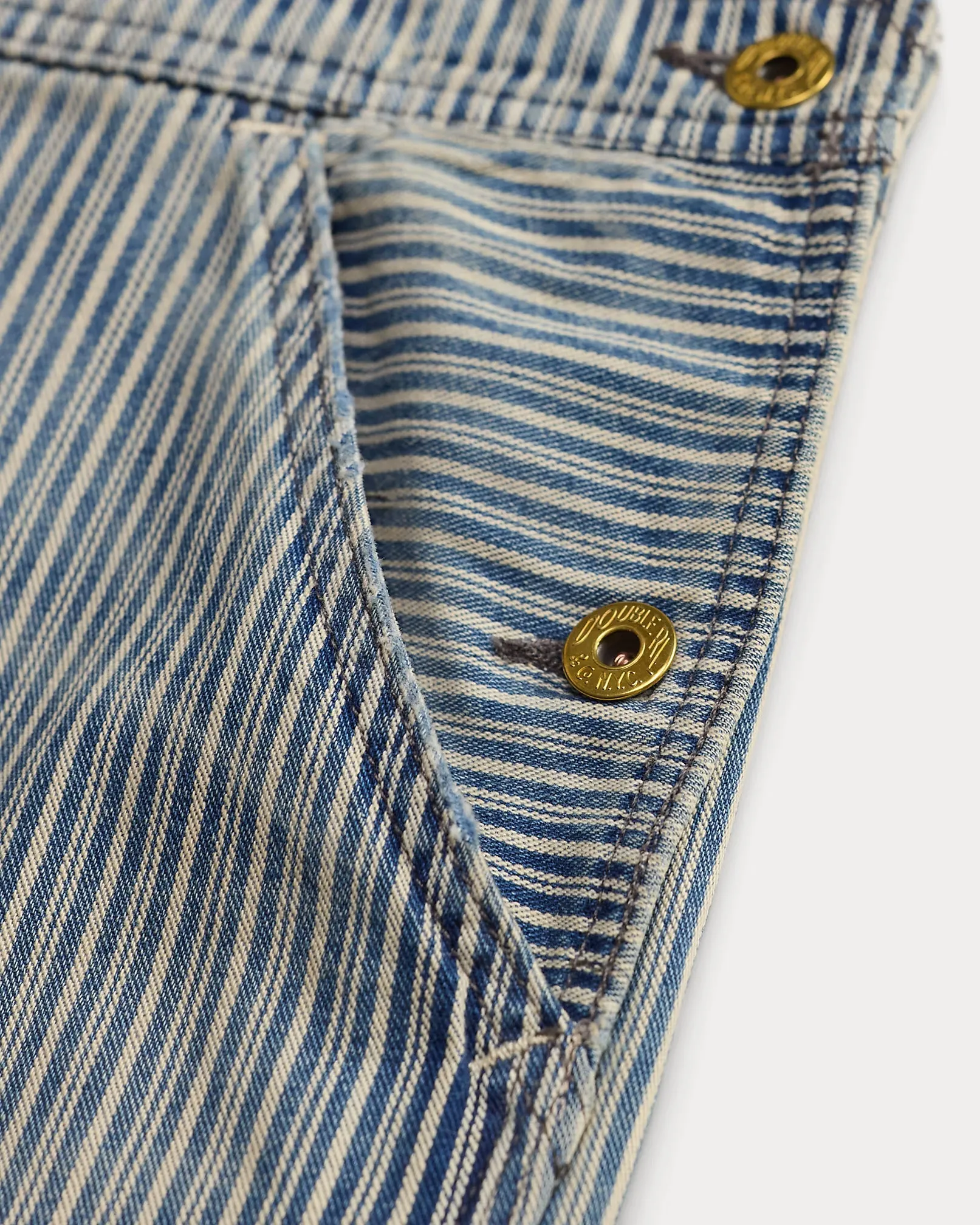 RRL Indigo Striped Twill Overall sold by Cave and Post product image thumbnail 5