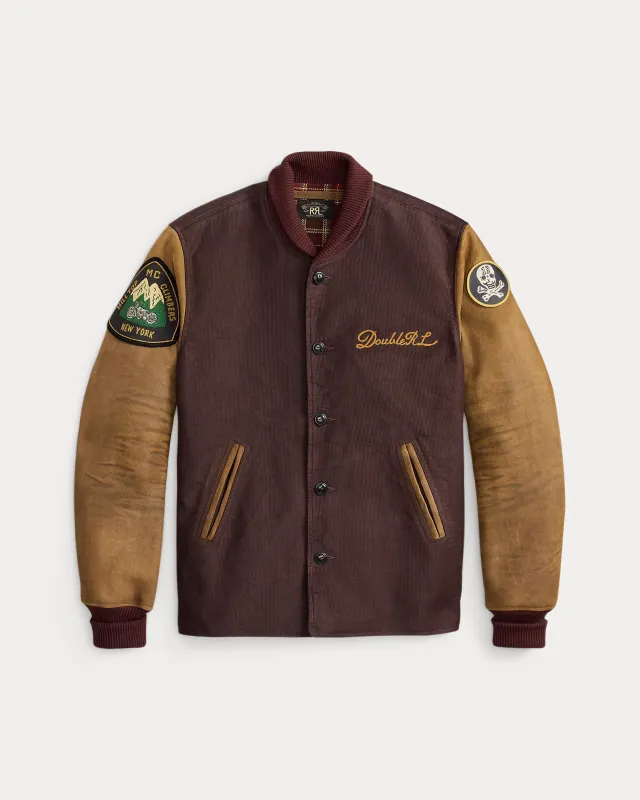 RRL Leather-Sleeve Baseball Jacket made by RRL