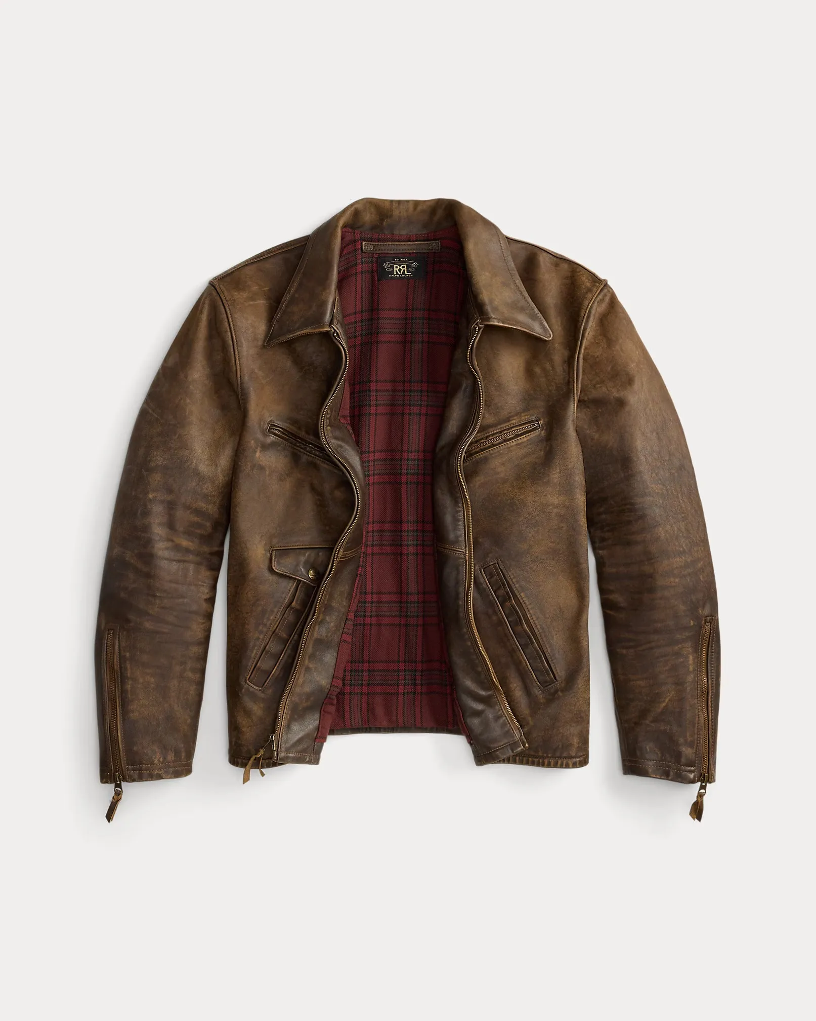 RRL Lined Leather Zipper Jacket sold by Cave and Post product image thumbnail 3