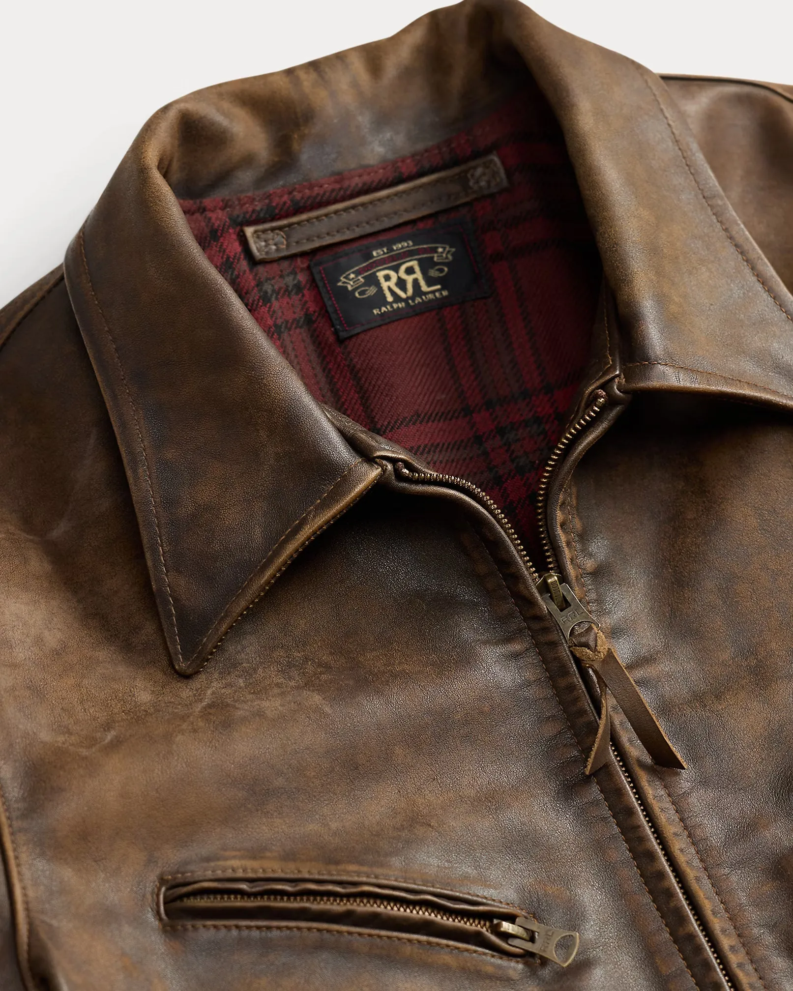 RRL Lined Leather Zipper Jacket sold by Cave and Post product image thumbnail 5