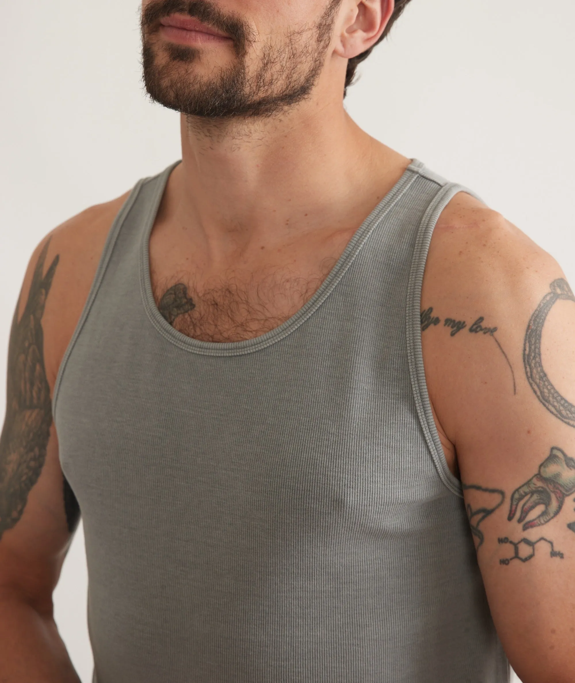 Carter Rib Tank - Mid Grey sold by Cave and Post product image thumbnail 3