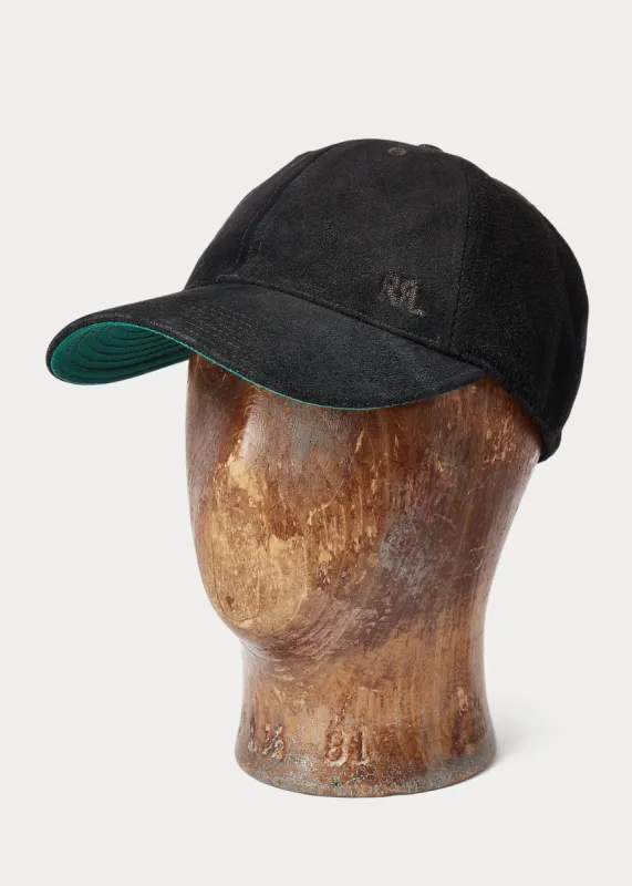 RRL Roughout Suede Ball Cap - Black sold by Cave and Post