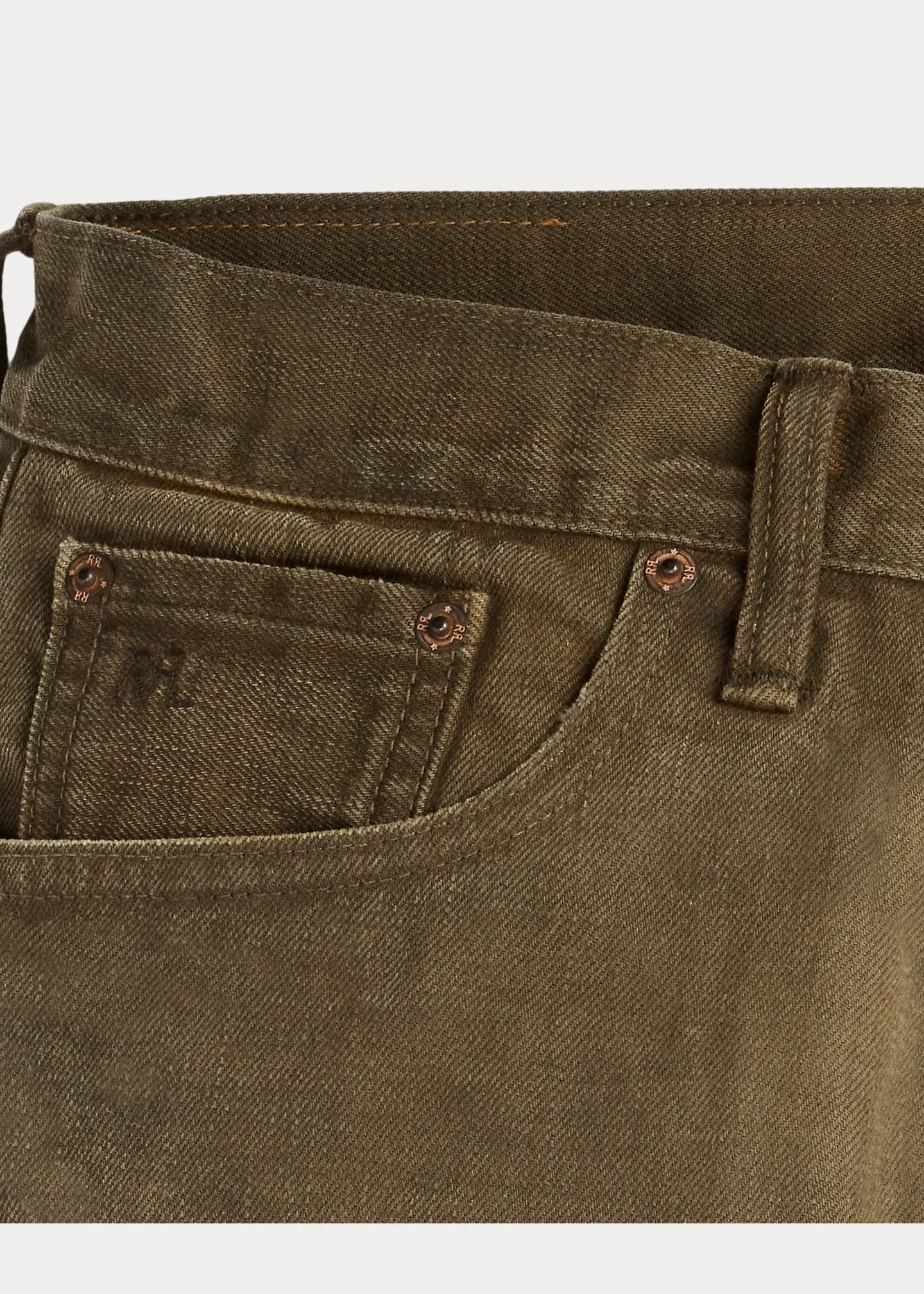 RRL Slim Fit Distressed Brown Jean sold by Cave and Post product image thumbnail 4