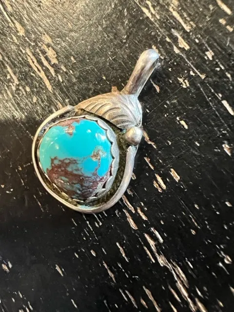 Signed Sterling and Turquoise Pendant sold by Cave and Post product image thumbnail 3