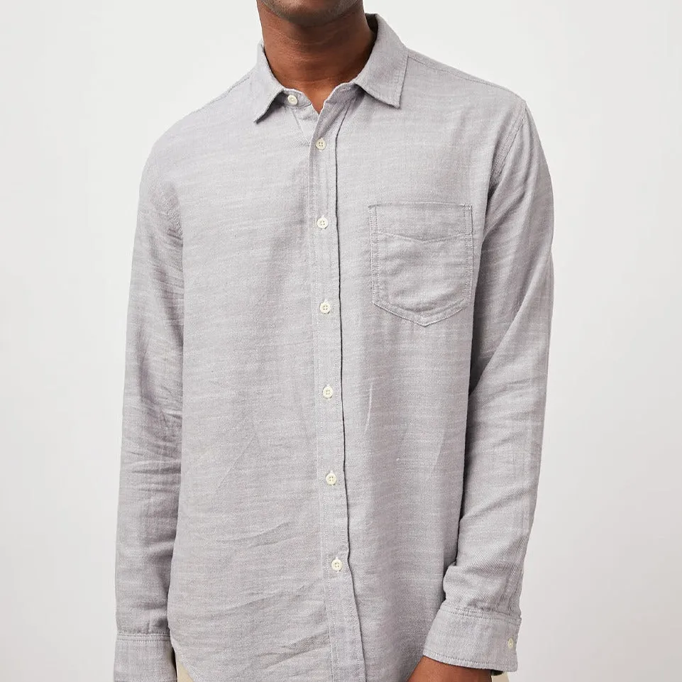 WYATT SHIRT - STEEL OXFORD sold by Cave and Post