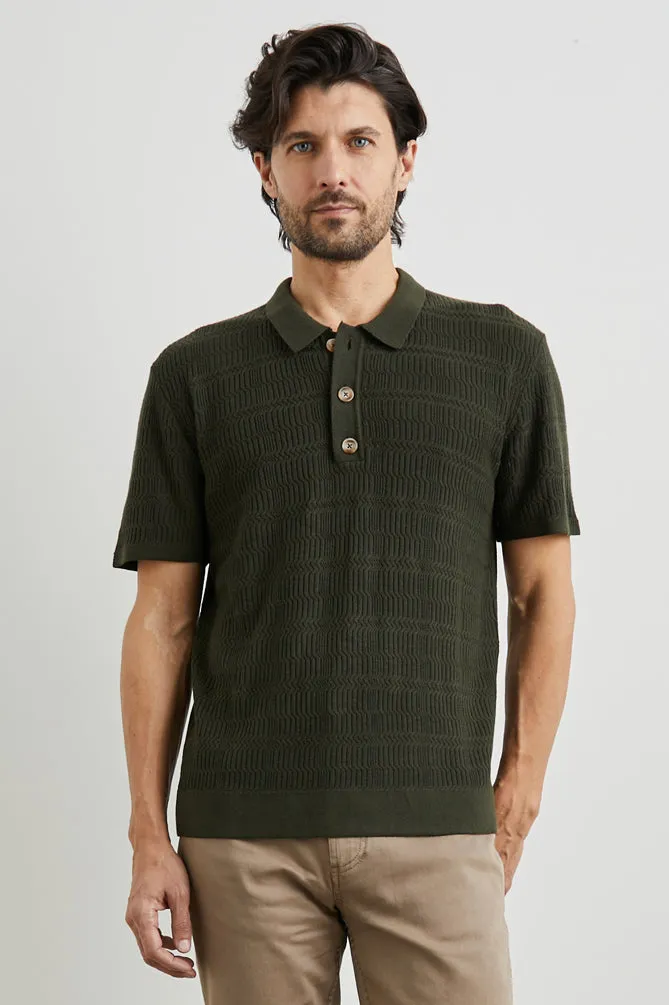 Nathan Polo Shirt Ancient Olive sold by Cave and Post