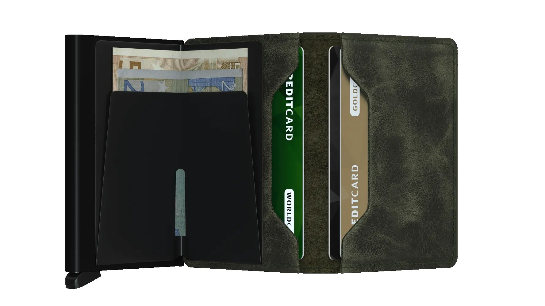 Slimwallet - Vintage Olive-Black sold by Cave and Post product image thumbnail 3