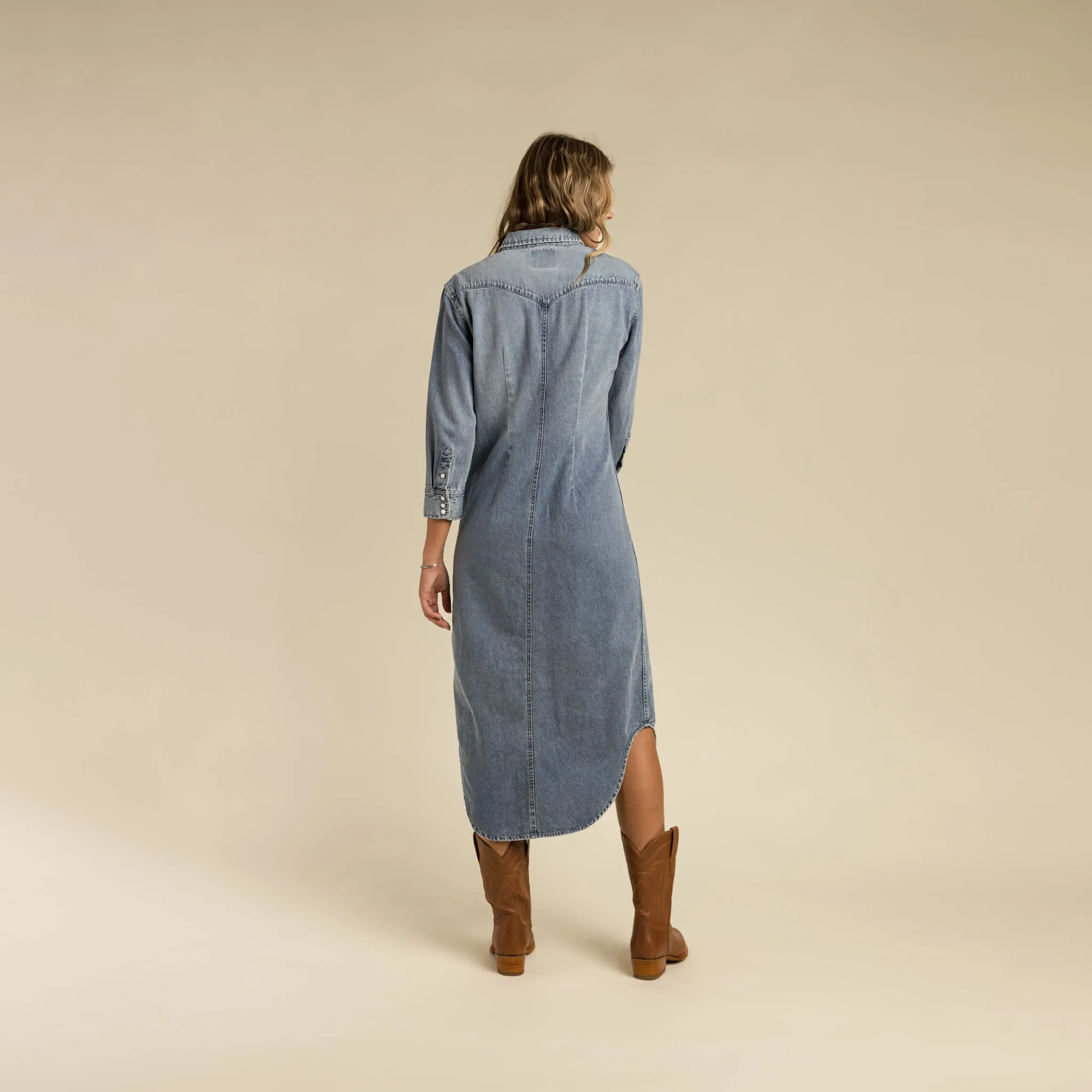 THE ANNIE PEARL SNAP SHIRTDRESS sold by Cave and Post product image thumbnail 2