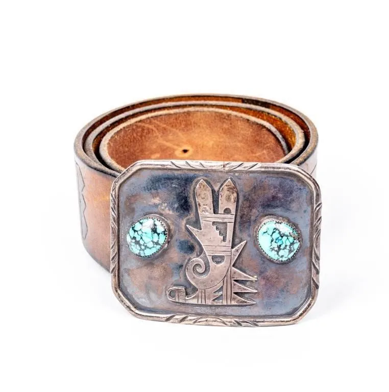 Vintage Sterling and Turquoise Belt / Buckle sold by Cave and Post product image thumbnail 2