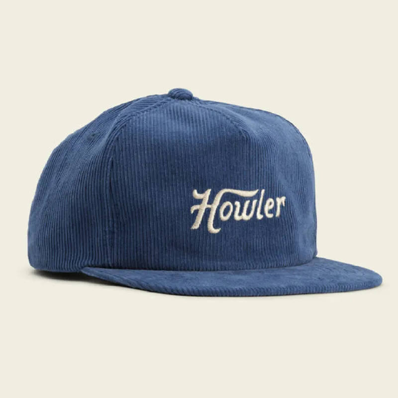 Howler Script Snapback - Blue Mirage Corduroy sold by Cave and Post