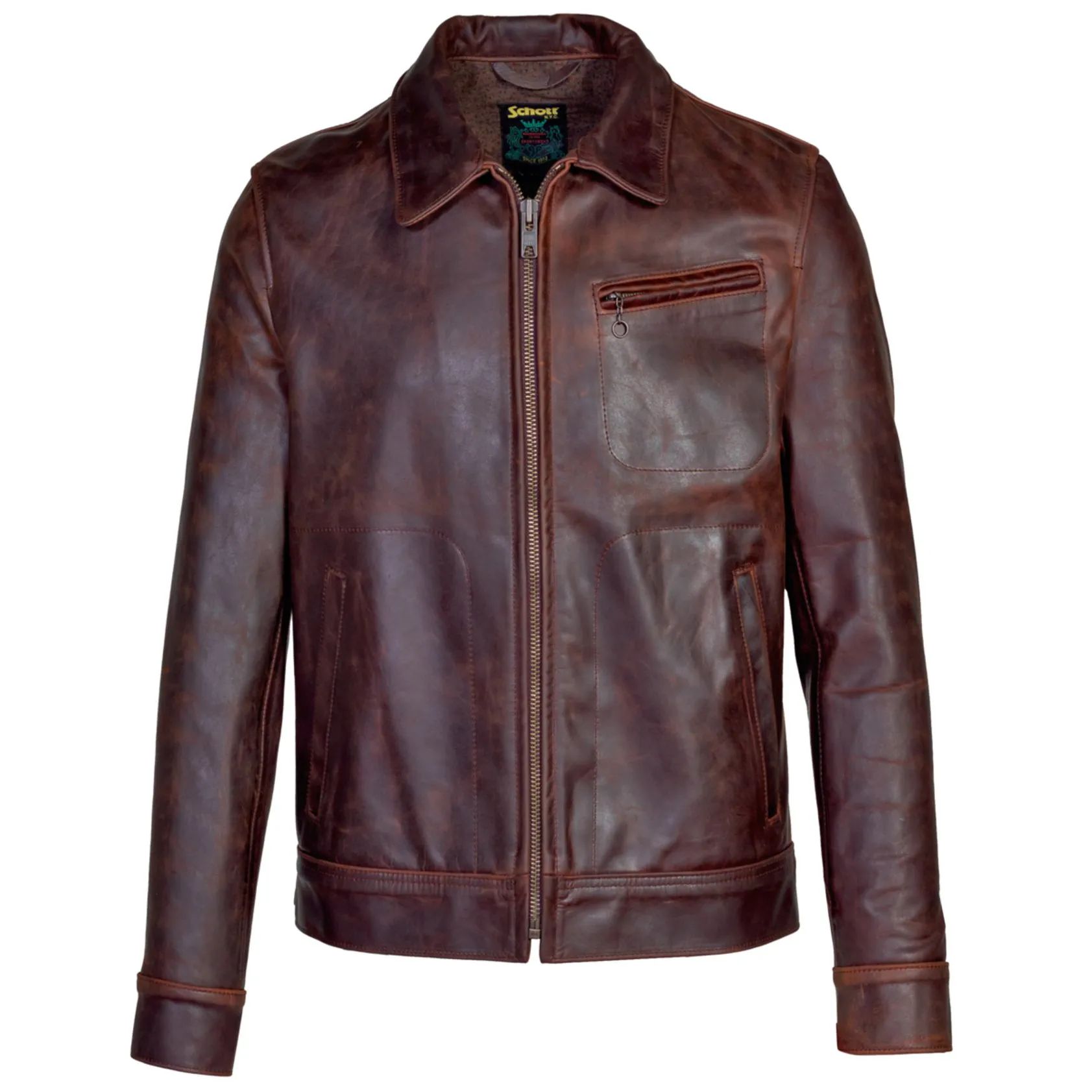 Lightweight Unlined Cowhide Trucker Jacket - Whiskey sold by Cave and Post