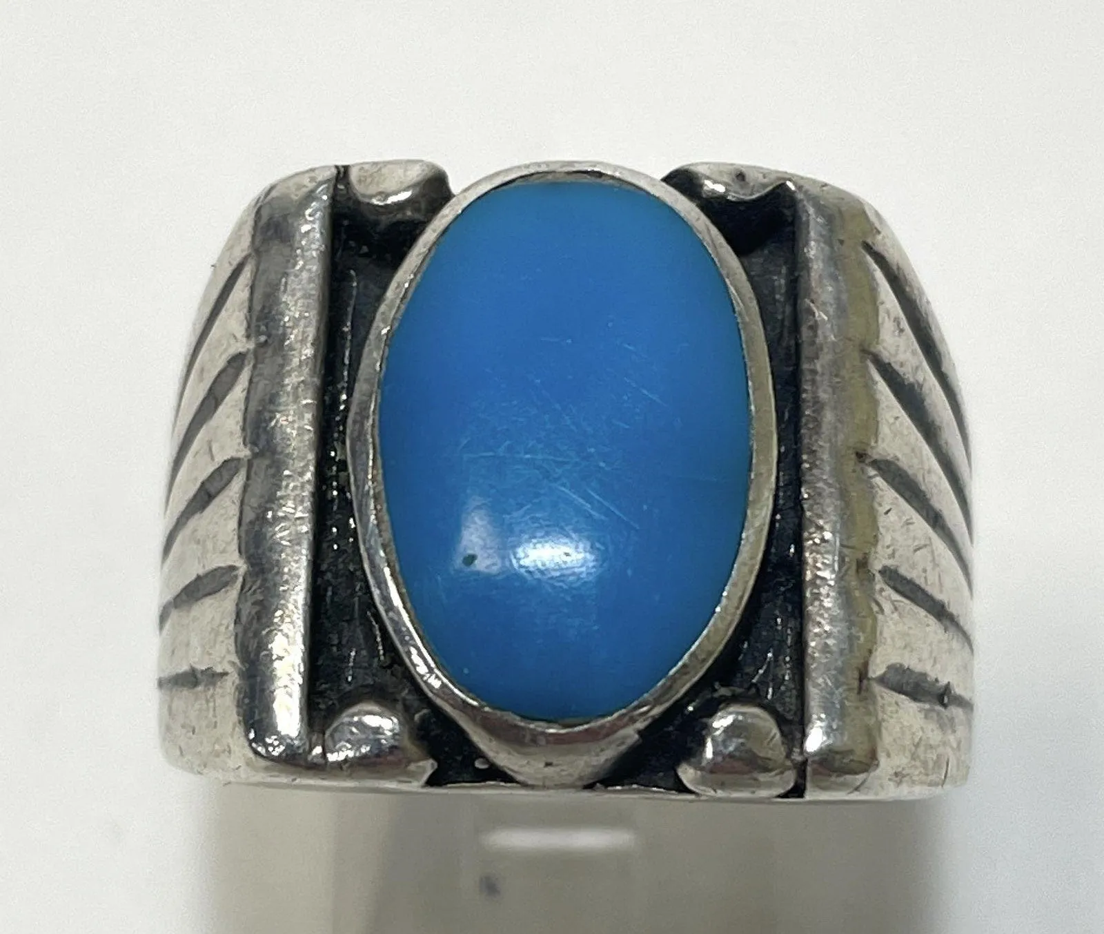 Vintage Turquoise and Sterling Ring sold by Cave and Post