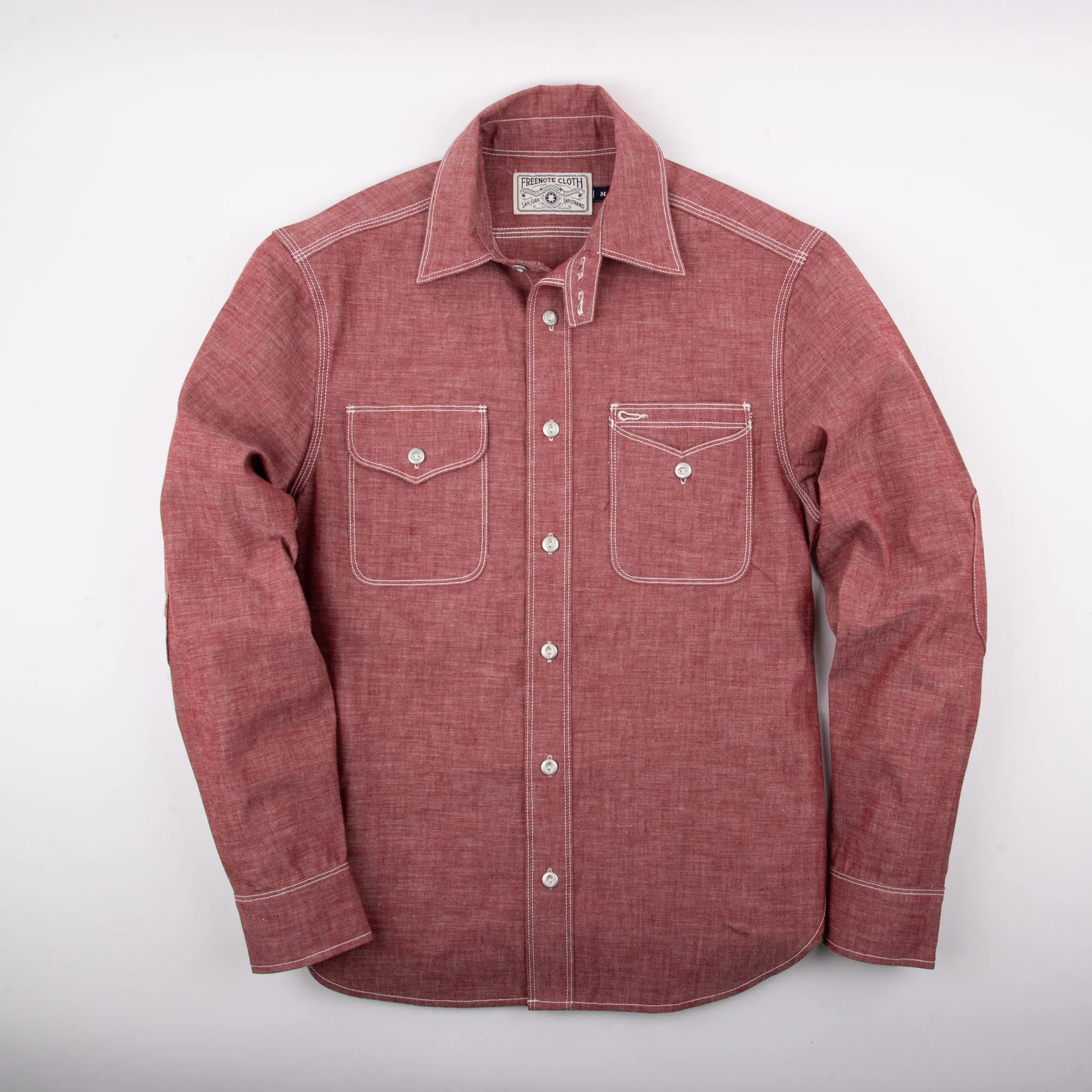 Lambert Red Chambray sold by Cave and Post