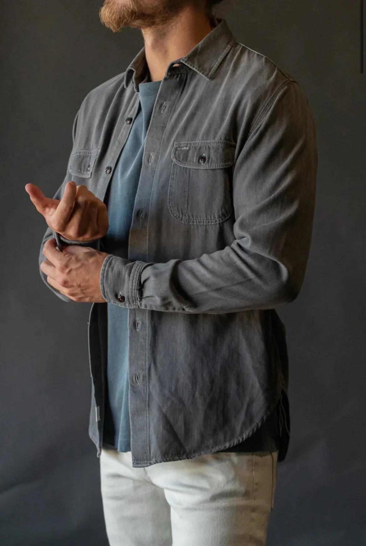 The Brace L/s 7oz Loose Weave - Chad sold by Cave and Post