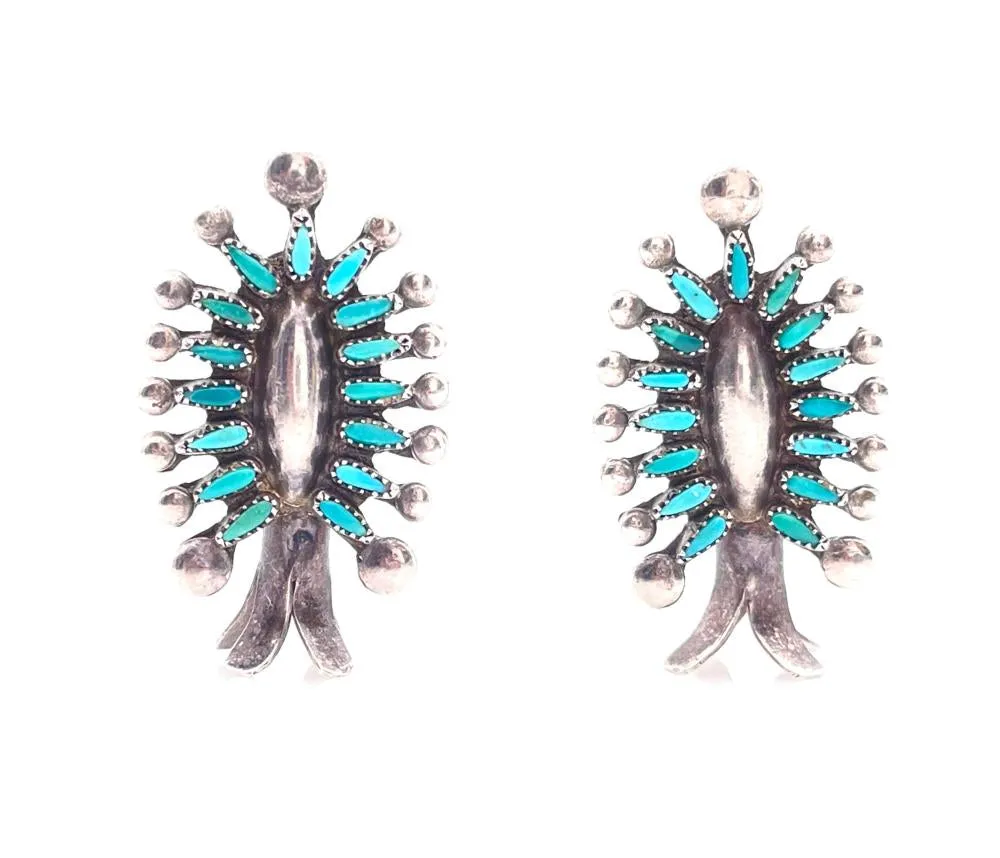 Vintage Judy Wallace Sterling Silver Petite Point Earrings sold by Cave and Post