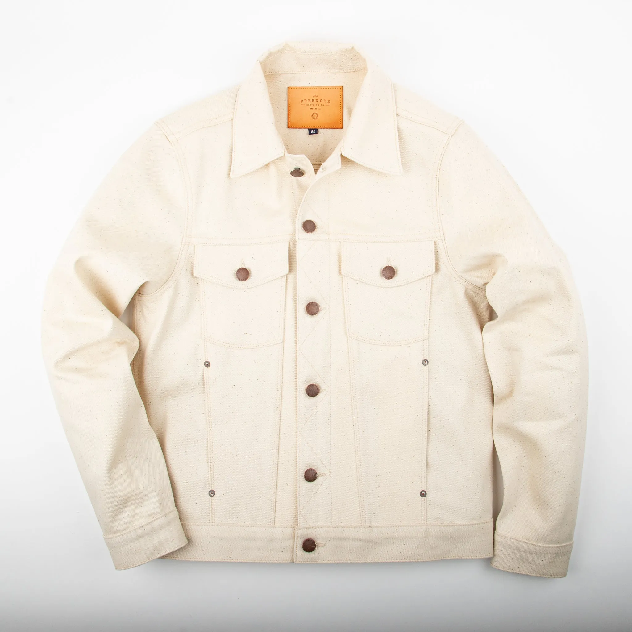 CLASSIC DENIM JACKET 14 OUNCE NATURAL ECRU sold by Cave and Post