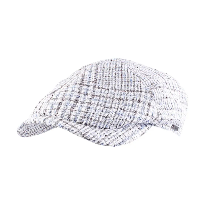 Newsboy Slim Cap in Soft, Rustic Chheck - Light Blue sold by Cave and Post