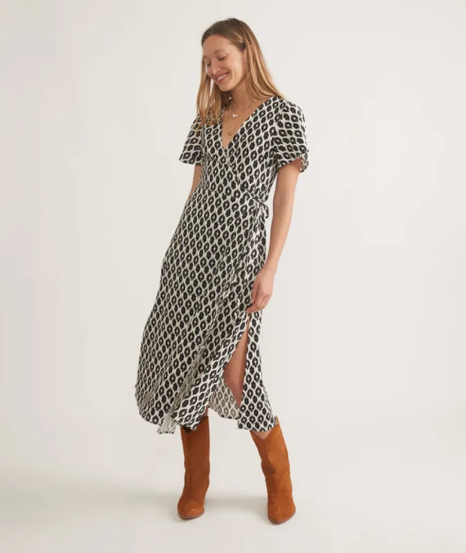 Emlyn Midi Dress - Black and White Ecat sold by Cave and Post