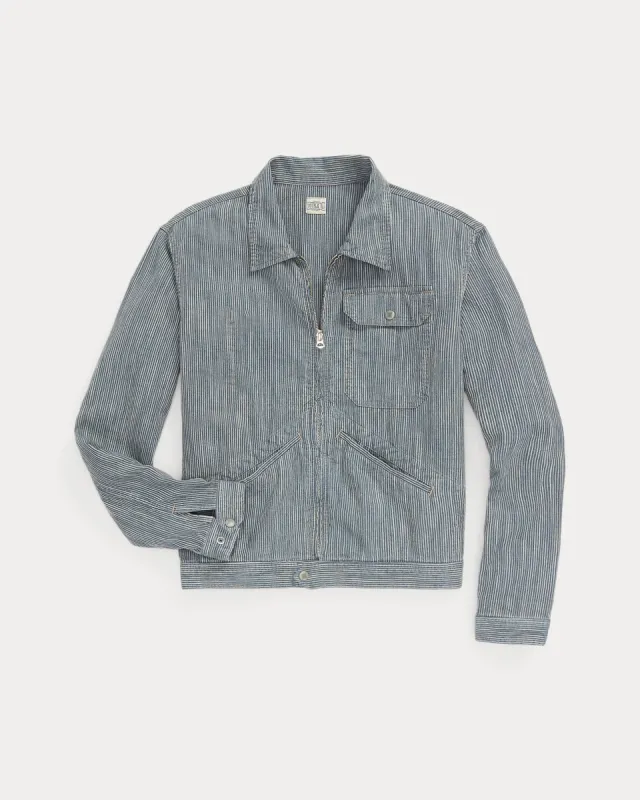 RRL Striped Cotton-Linen Jacket sold by Cave and Post