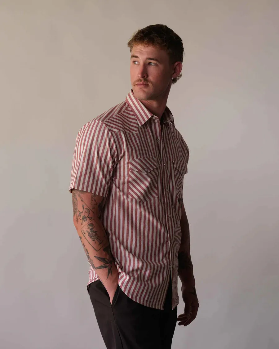 West Major Chambray Slub Red Stripe sold by Cave and Post product image thumbnail 5