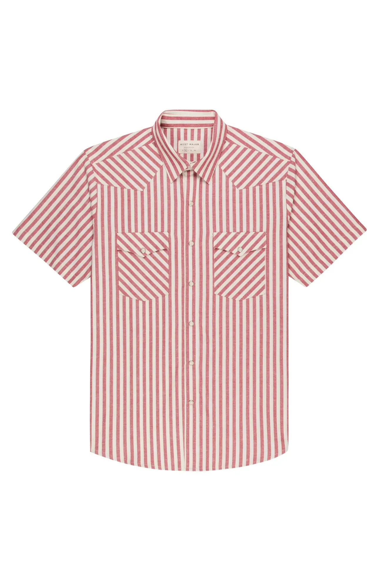West Major Chambray Slub Red Stripe sold by Cave and Post