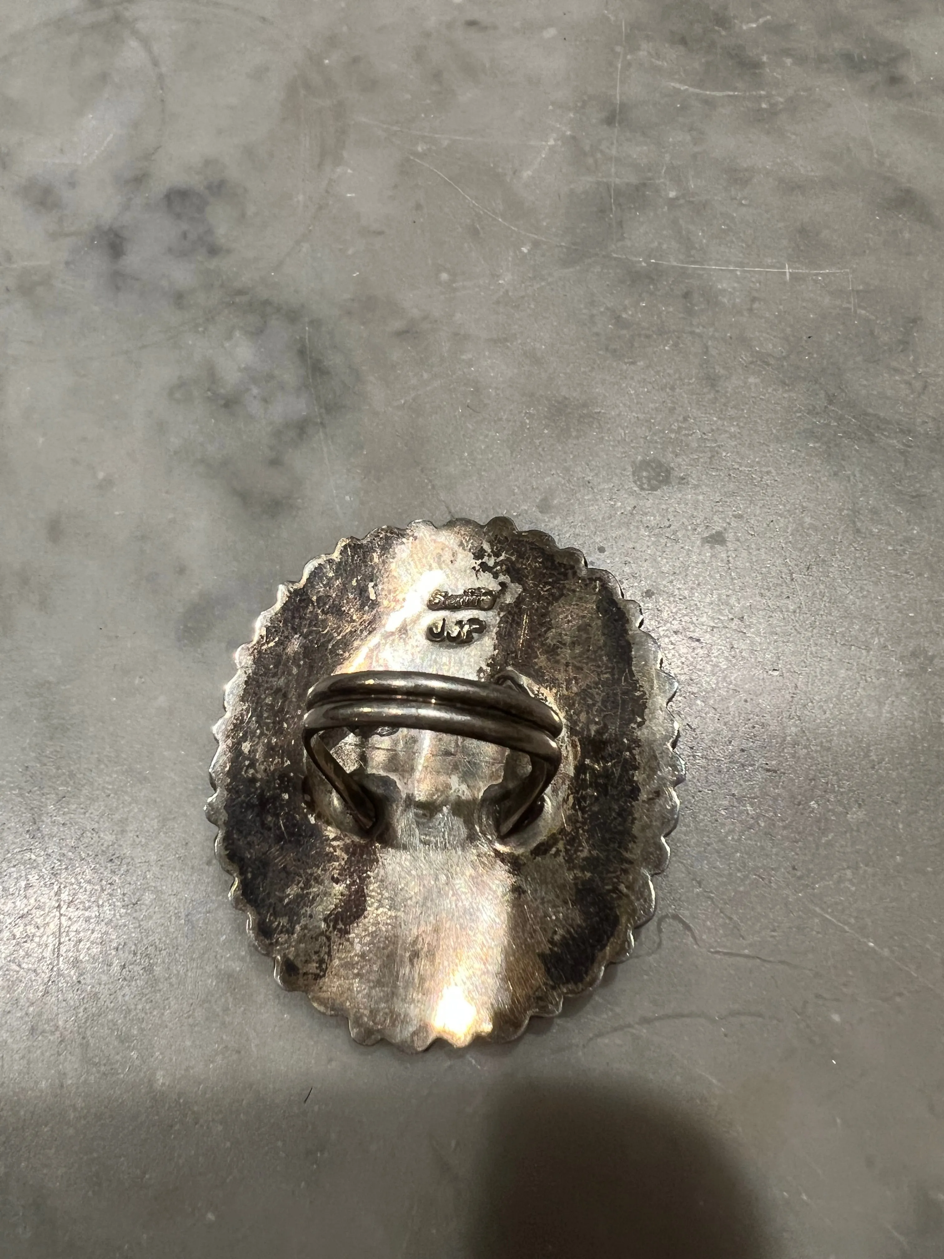 925 Sterling Turquoise Southwest Style Signed "JJP" sold by Cave and Post product image thumbnail 4