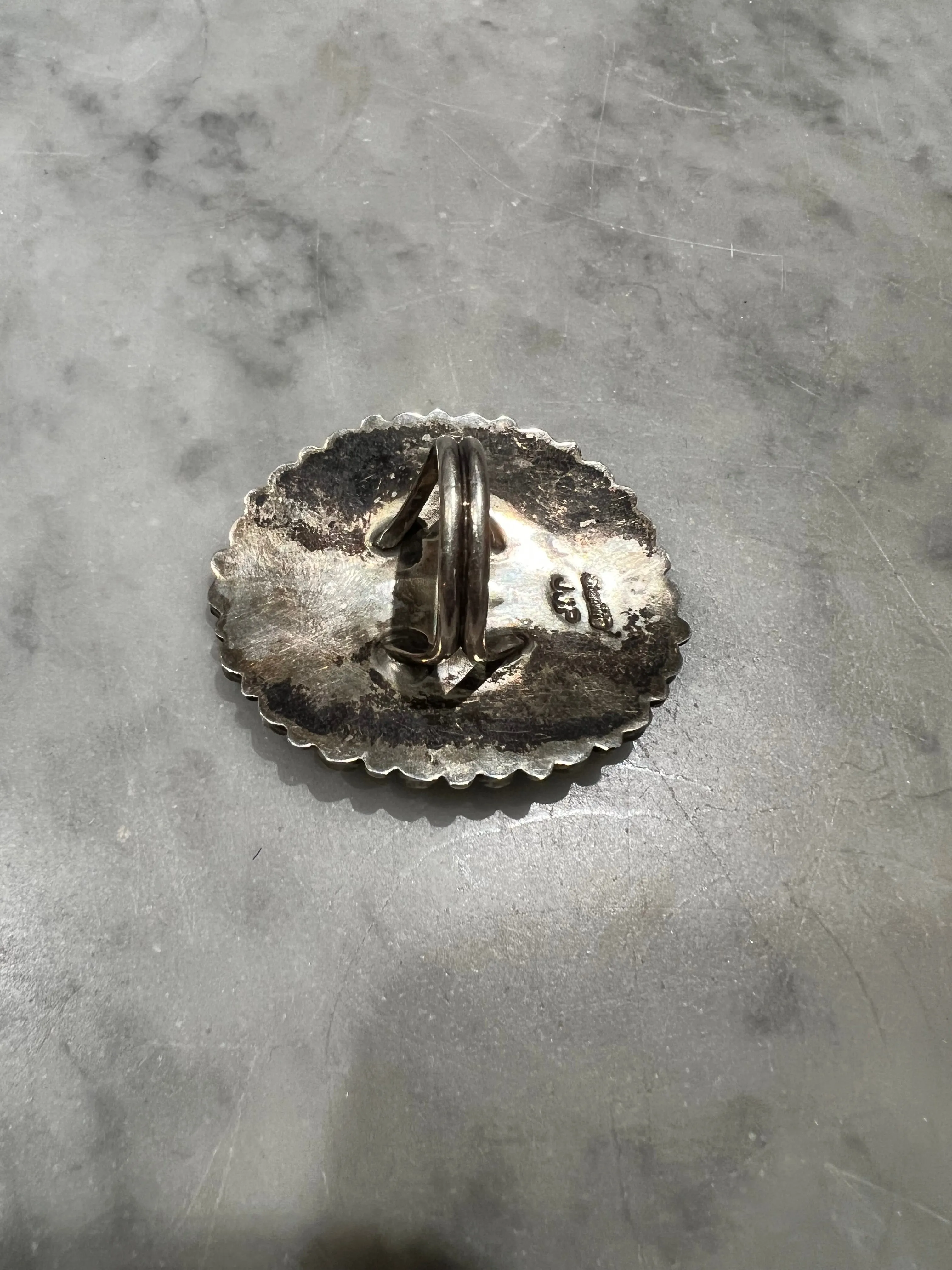 925 Sterling Turquoise Southwest Style Signed "JJP" sold by Cave and Post product image thumbnail 5