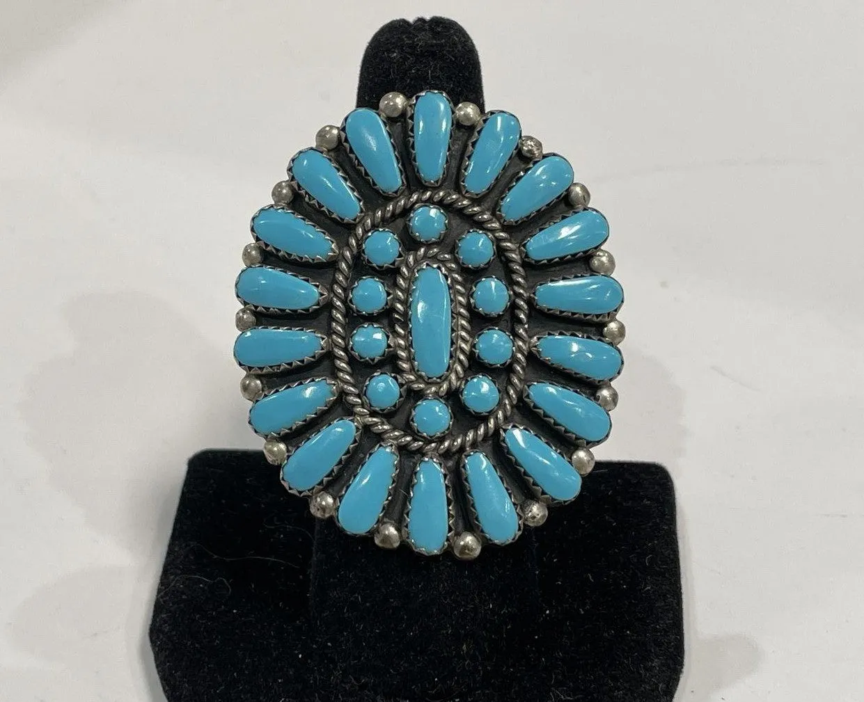 925 Sterling Turquoise Southwest Style Signed "JJP" sold by Cave and Post