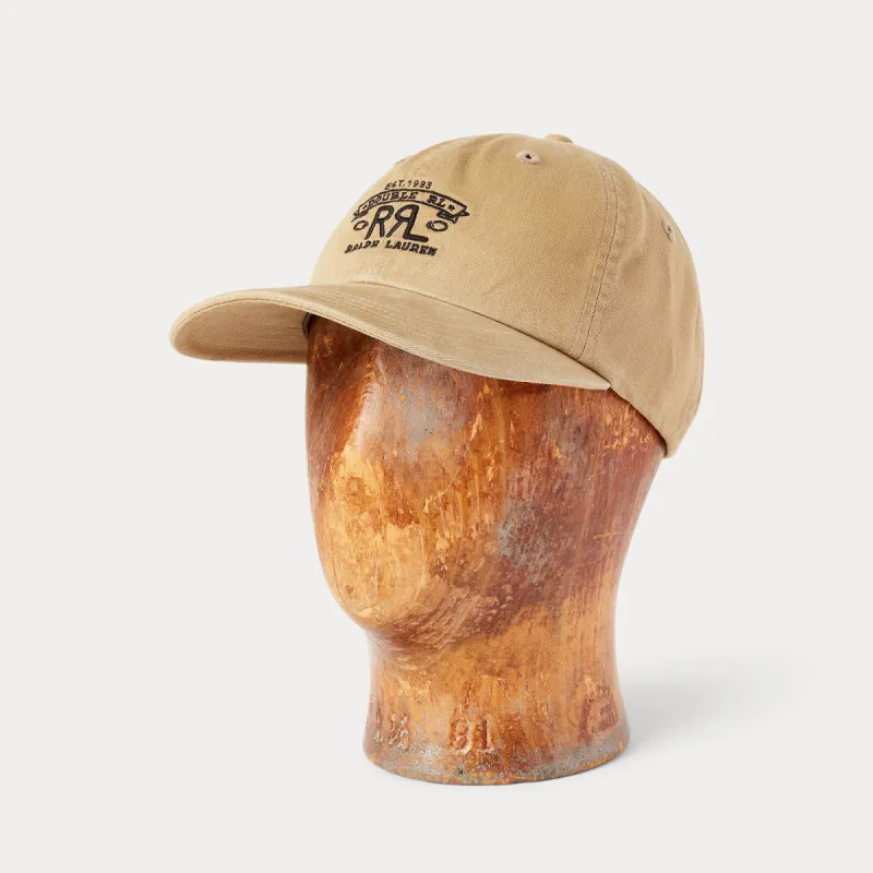 RRL Ranch Logo Twill Ball Cap - Khaki sold by Cave and Post
