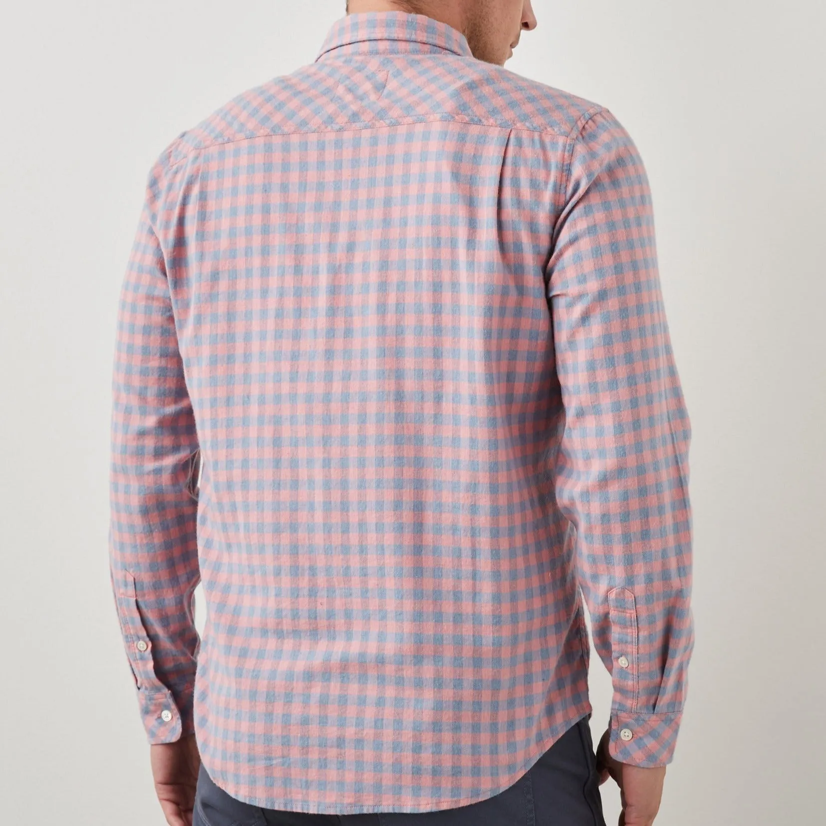 Reid Shirt - Melon Denim Melange sold by Cave and Post product image thumbnail 5