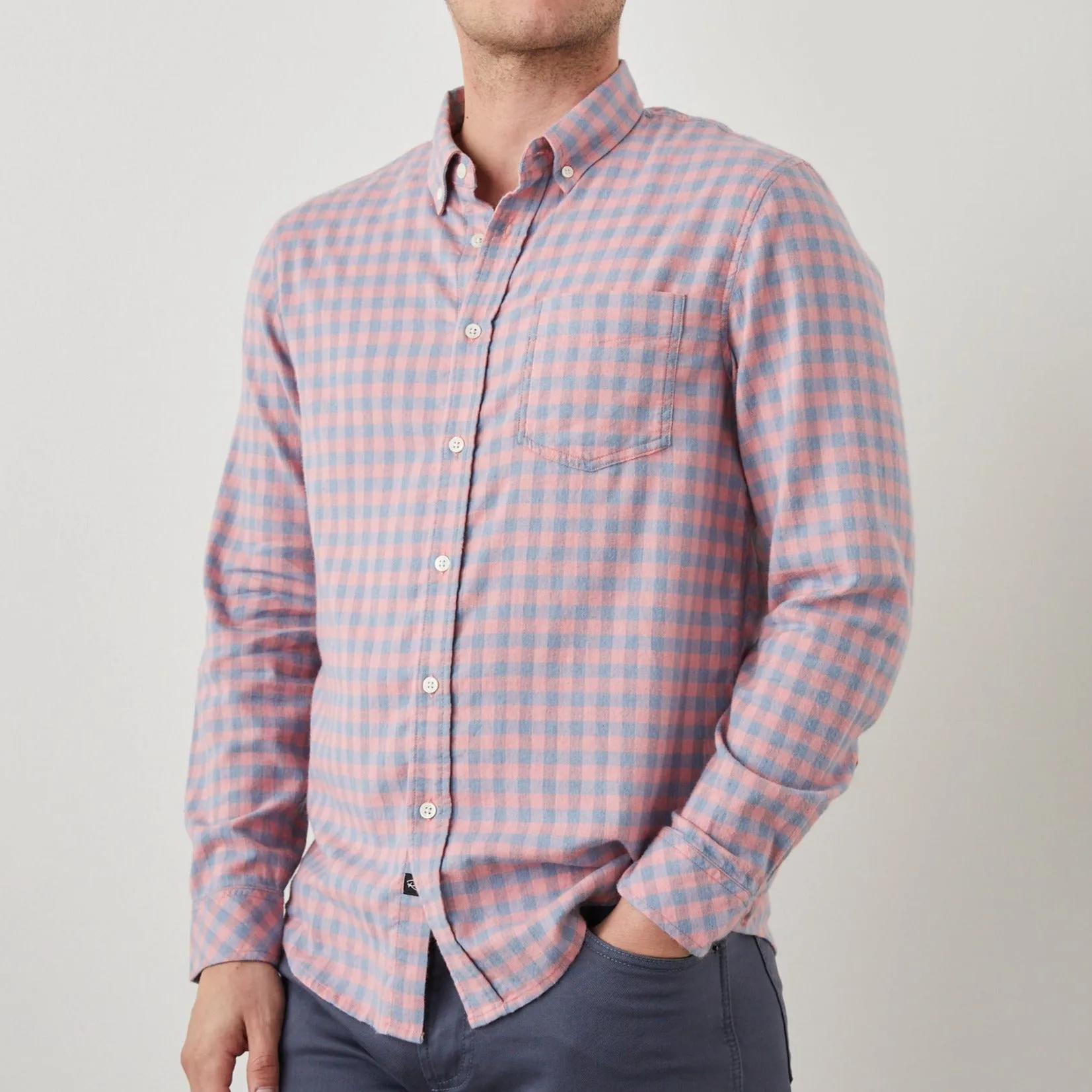 Reid Shirt - Melon Denim Melange sold by Cave and Post product image thumbnail 3